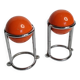 “Space Age” wall coat rack, two spherical coat hooks