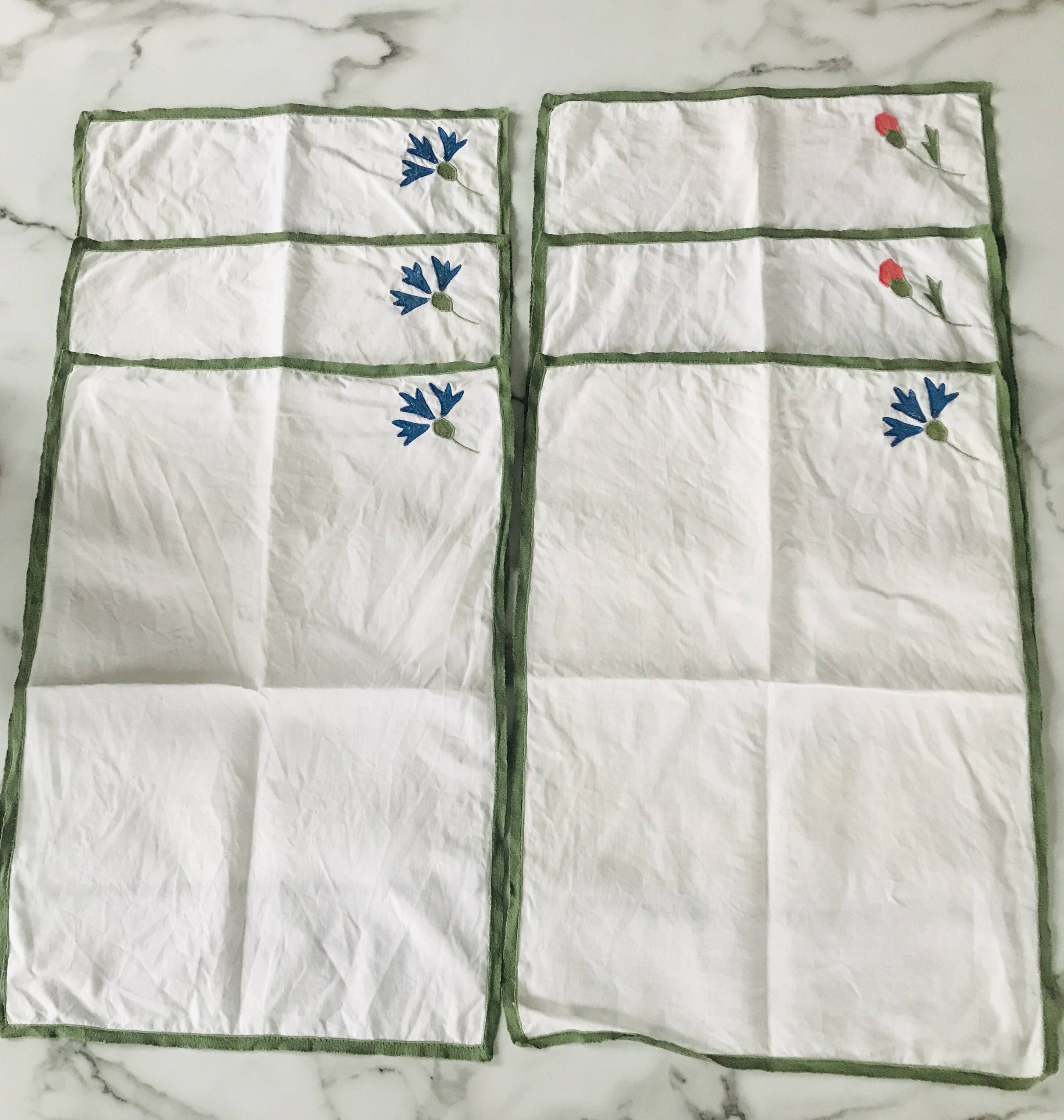 Antique embroidered napkins