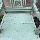 Indian chair in green lacquered wood