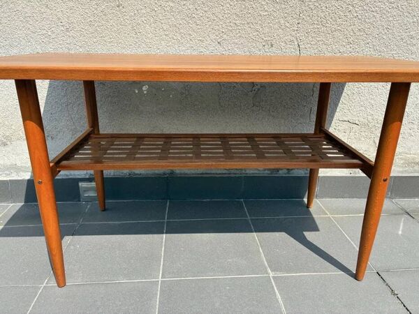 Table basse en teck vintage Alberts Tibro des années 1960   Design suédois d'Albert Larsson