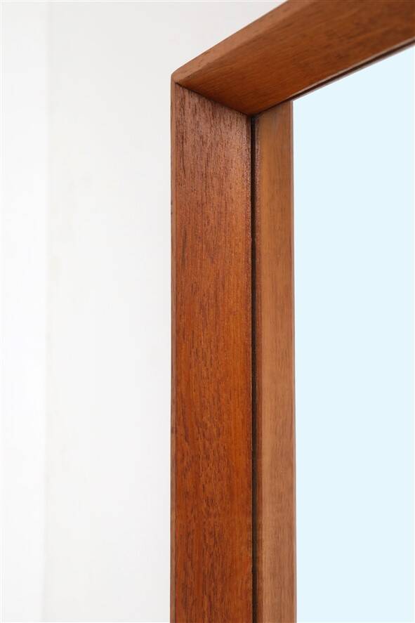 Minimalist Aarhus mid-century teak wall mirror / Danish modern design / 1960s / 1970s