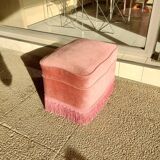 Pouf crapaud en velours rose
