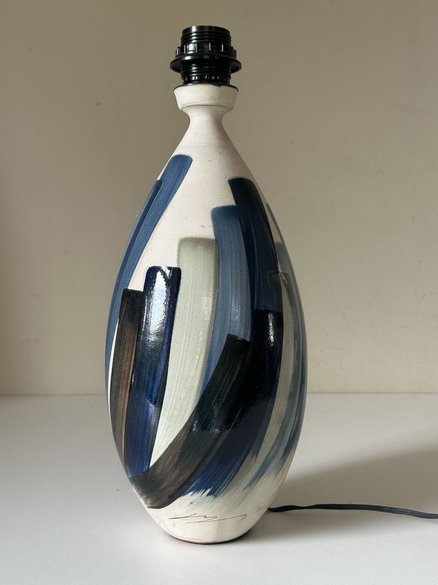 Pied de lampe terre cuite céramique vintage années 80 90