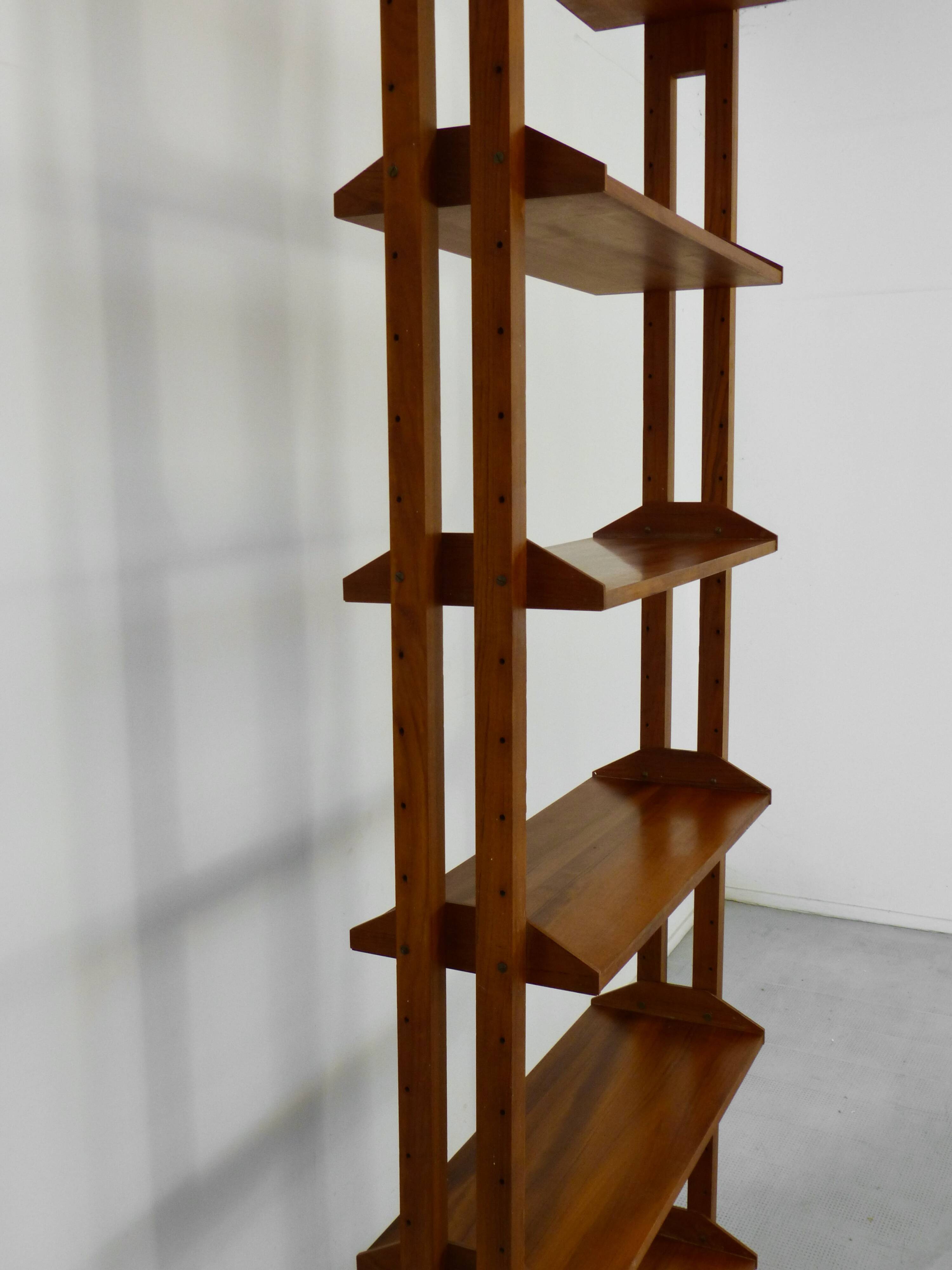 Midcentury Italian Shelving Unit / Bookcase / Cupboard In Teak Vintage Mode