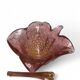 Murano, vide poche forme mortier fleur rose et or XXème