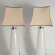 Large White Crystal Glass Table Lamps, Carl Fagerlund, Orrefors, 1960, Set of 2