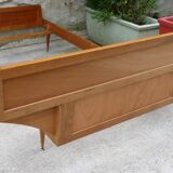 Wooden bed and rattan