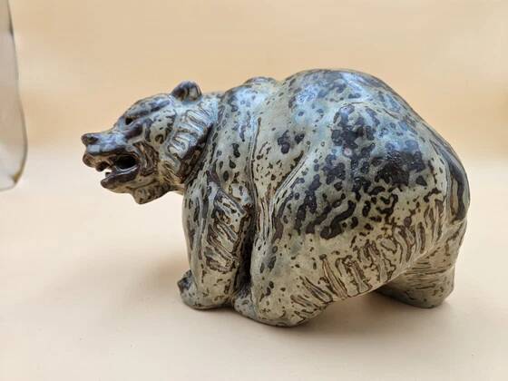Royal Copenhagen glazed bear by Knud Kyhn 1950s rare