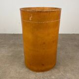 Danish leather wastepaper basket by Torben Orskov in Adnet style