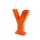 Space age orange Y solifleur vase, Marcel Radureau France 1970