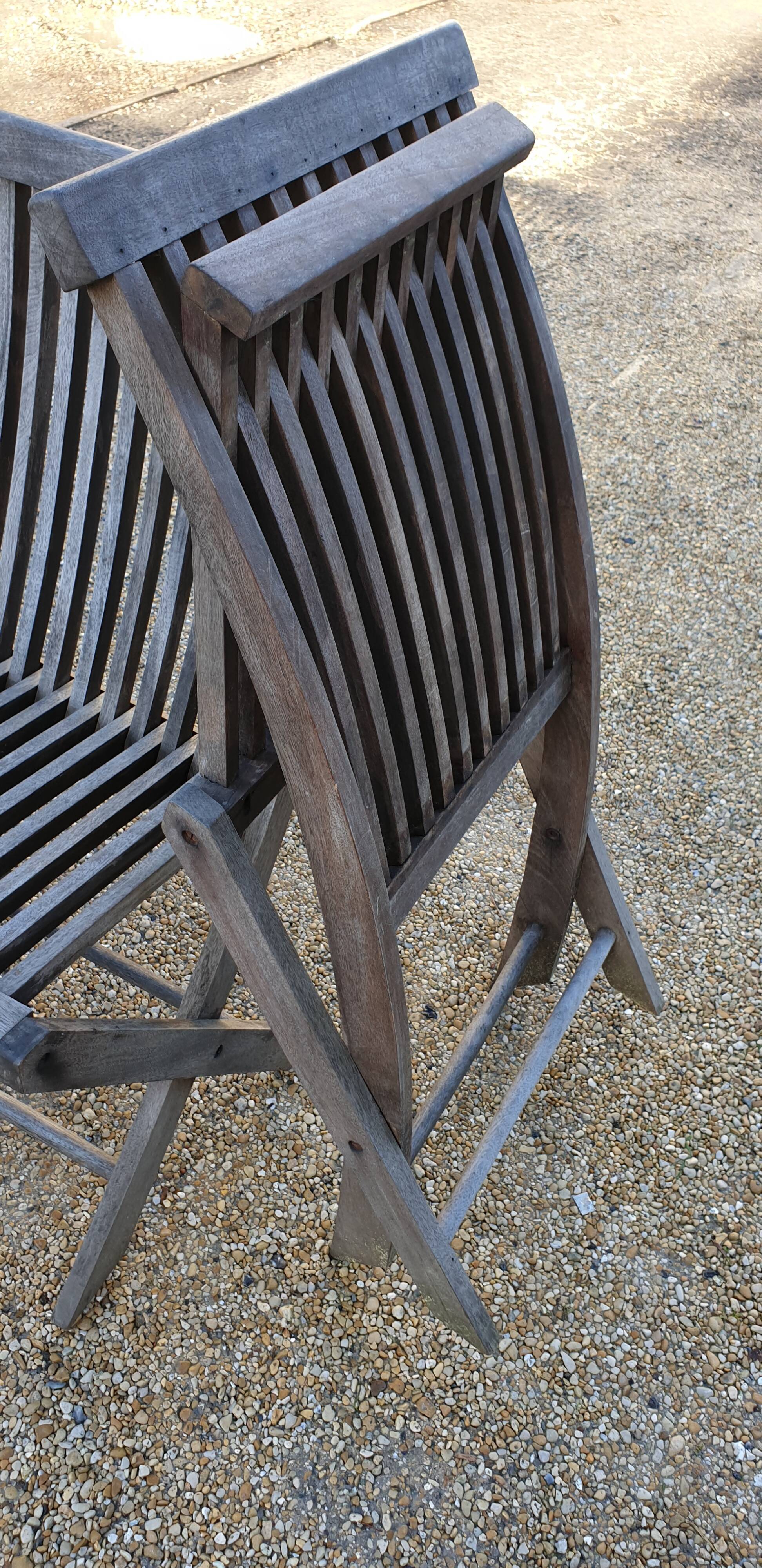 Teak comb chairs