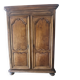Large antique wardrobe in solid oak, Provincial Louis XV style, disassembled.