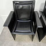 8 style Korium leather chairs in the style of Matteo Grassi