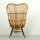 Metal and rattan lounge chair from Rohé Noordwolde, 1960s