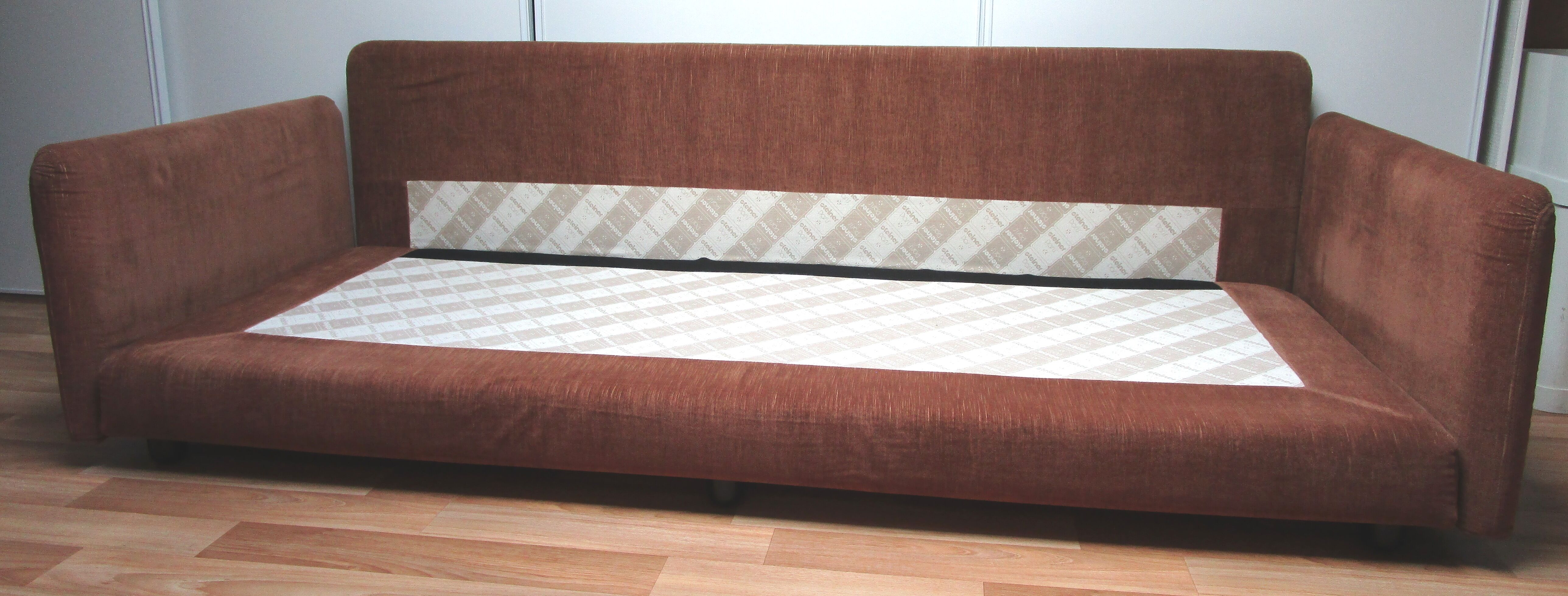 Steiner velvet chocolate sofa, 70s