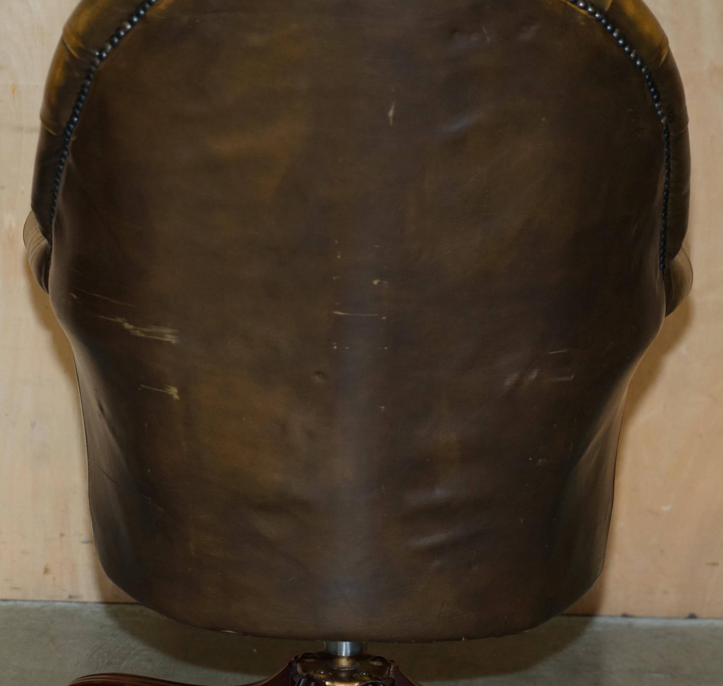 Vintage Leather Chesterfield Director's Armchair