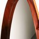 Mid-century Italian oval mirror in curved teak, rope and leather, 1960s