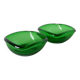 Pair of green colored glass storage compartments, in the Murano style, 1970