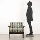 Vintage armchair in beech and fabric, Italy, 1970s