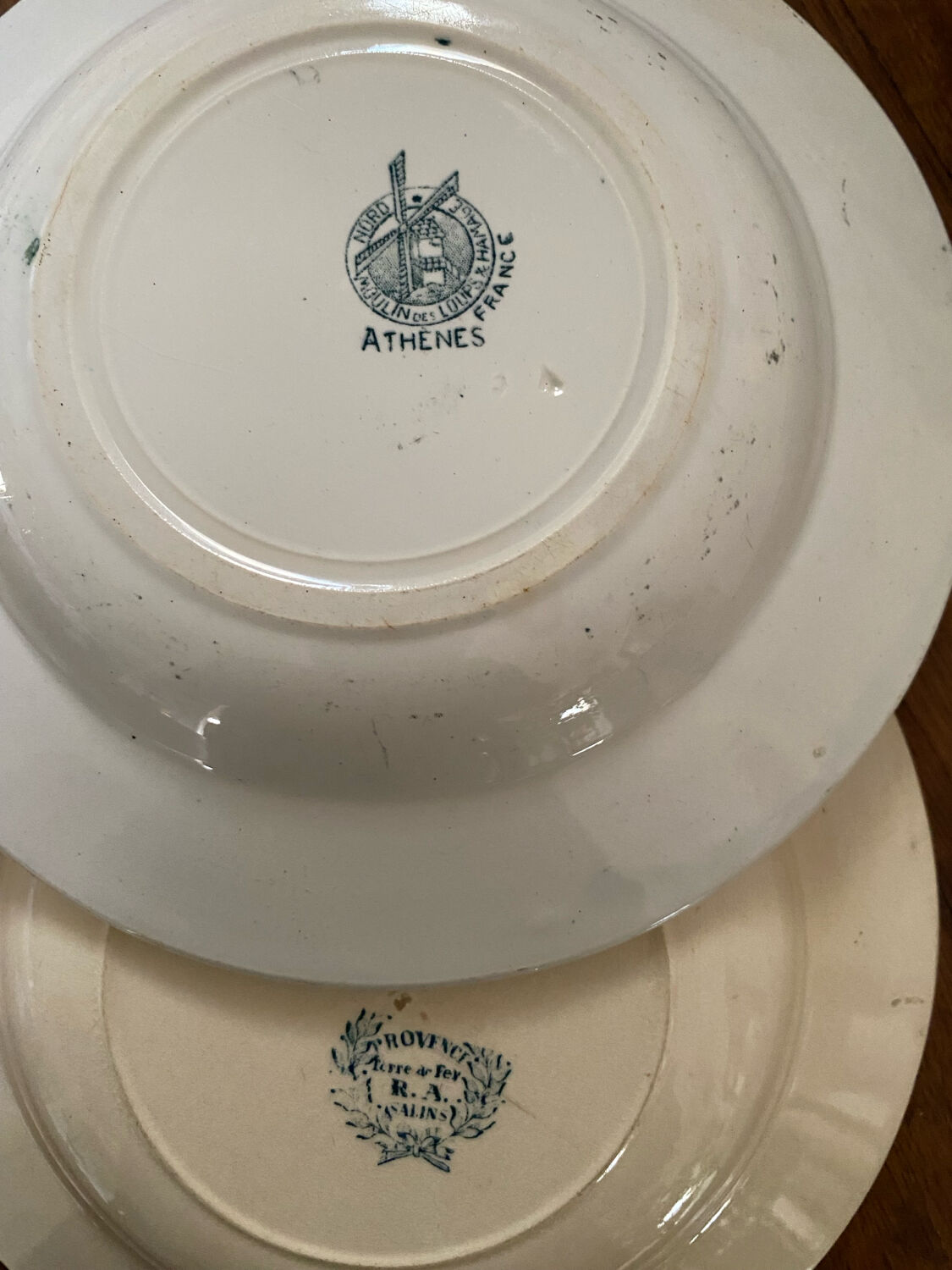 Iron earth soup plates from Moulin des Loups and Salins.