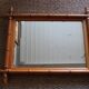 Antique cross mirror, turned wood, bamboo style