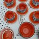 Coffee service and liqueur service of the 70s in faience of Vallauris
