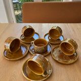 6 stoneware cups and 6 enamel plates