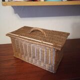 Small wicker suitcase basket 1900