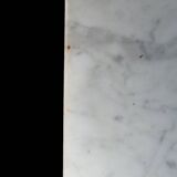 Art Deco side table desk in nickel-plated copper and white marble