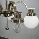 Art Deco Five-Light Chrome Chandelier, Czechoslovakia, 1930s