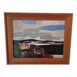 View of Poole "Ballar Down", oil on canvas, 20th century. Unknown painter.