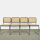 Set of 4 Cesca tubular frame cantilever dining chairs, Italy 1990s