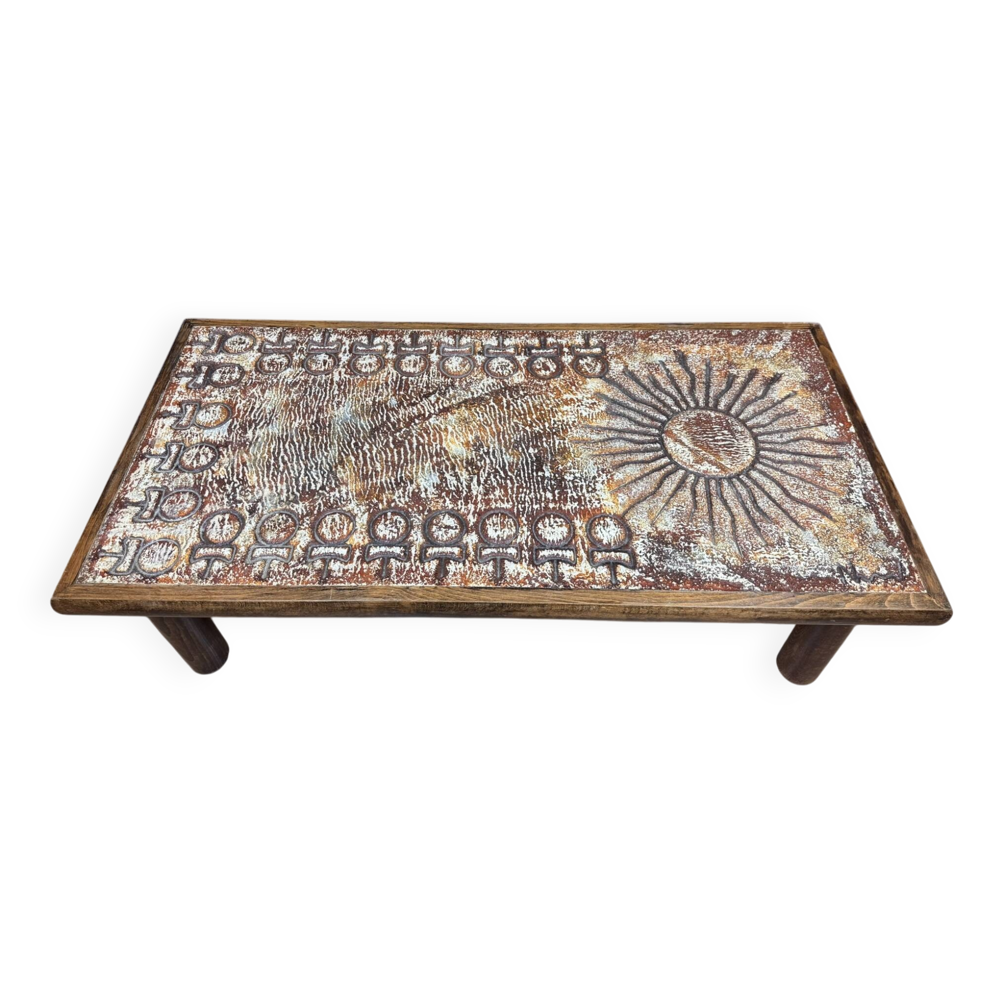 Ceramic coffee table by François Chaty for Vallauris circa 1940-1950