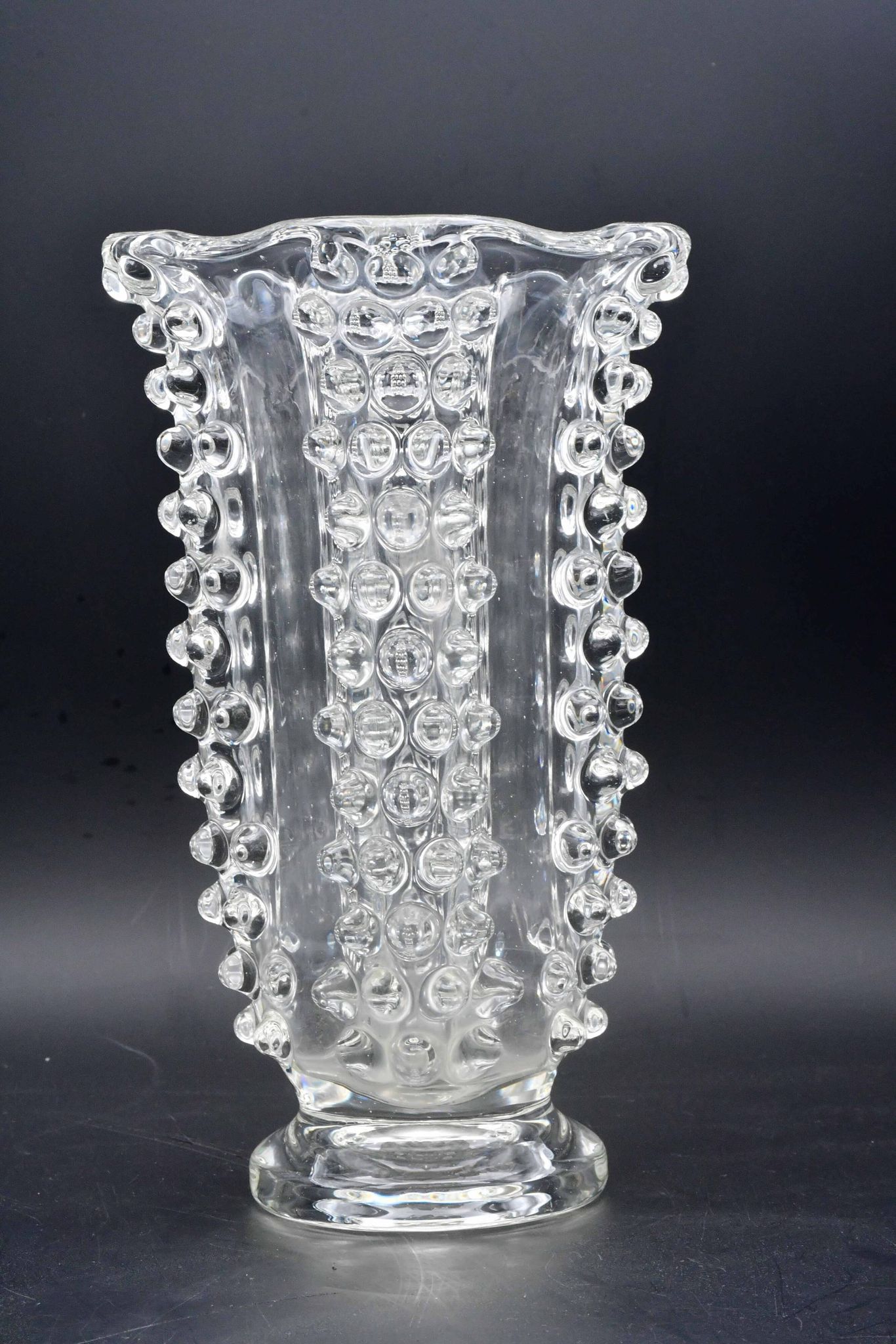 Bugnato Murano glass Italian rostrato vase by Barovier & Toso, 1960s