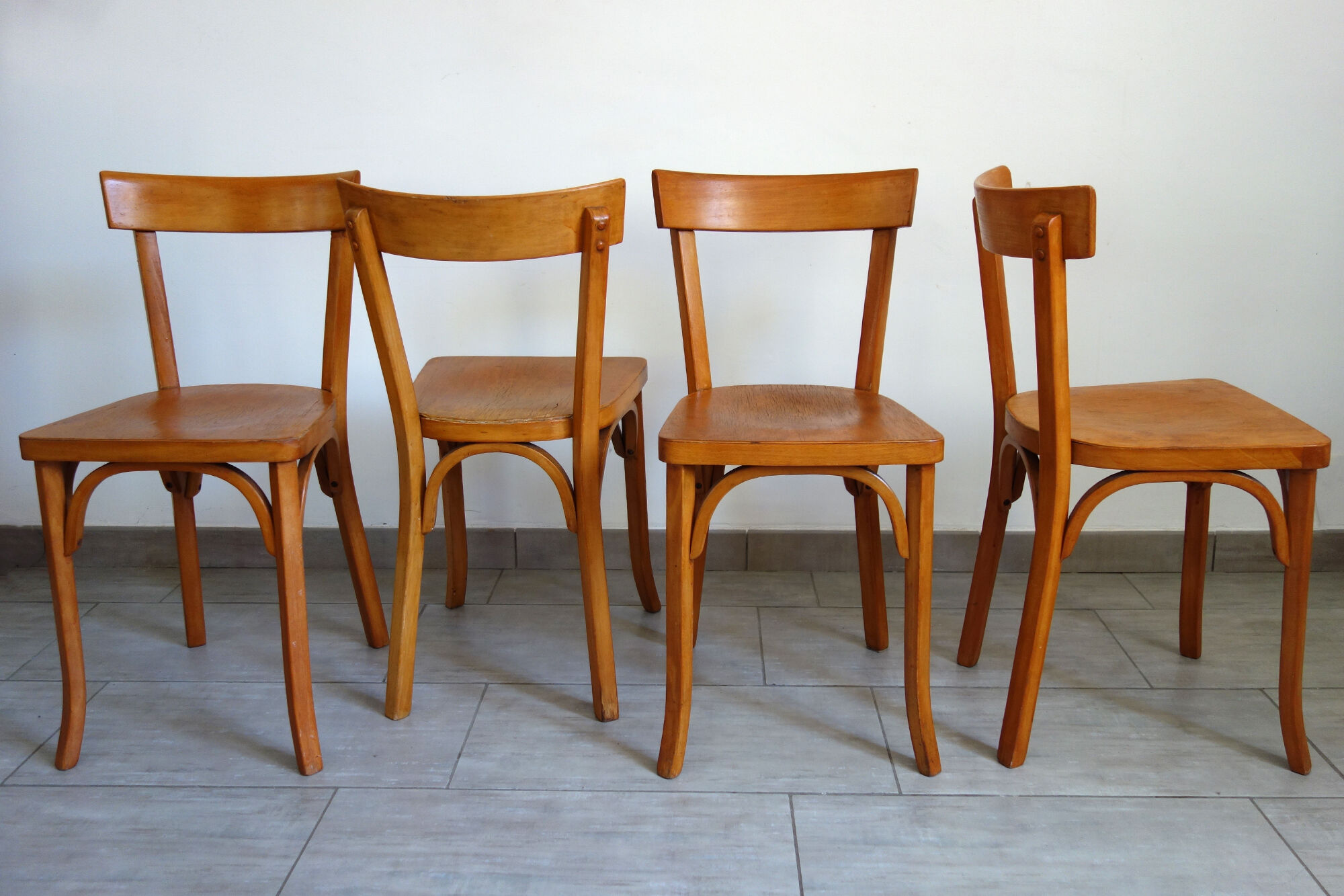4 vintage bistro Baumann chairs