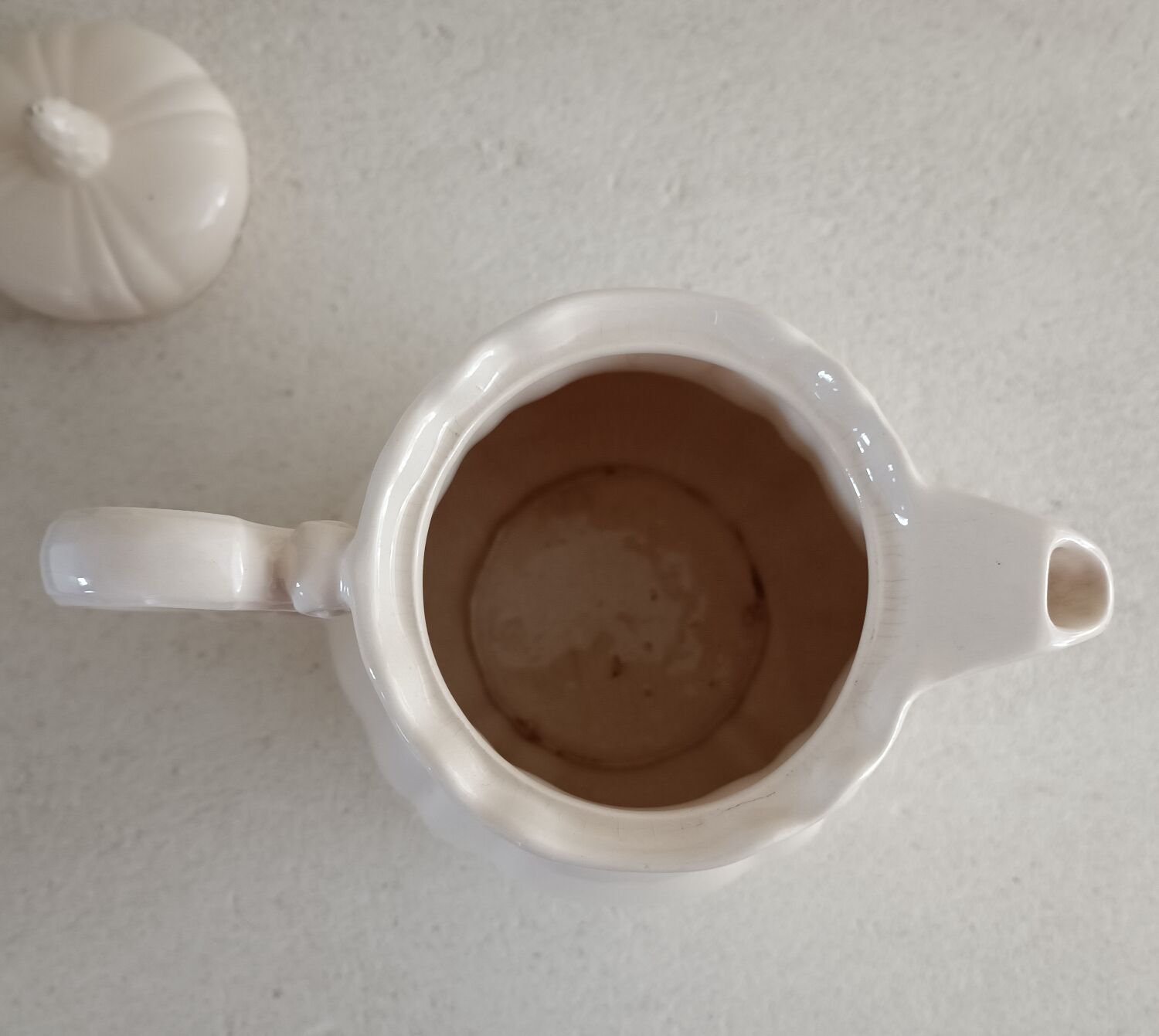 Teapot, sugar bowl and ivory milk jar from Sarreguemines