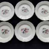 Set of 6 faience dessert plates digoin sarreguemines bird of paradise