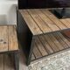 Michel Design Industrial Group, TV Unit & Side Table, Oak and Steel