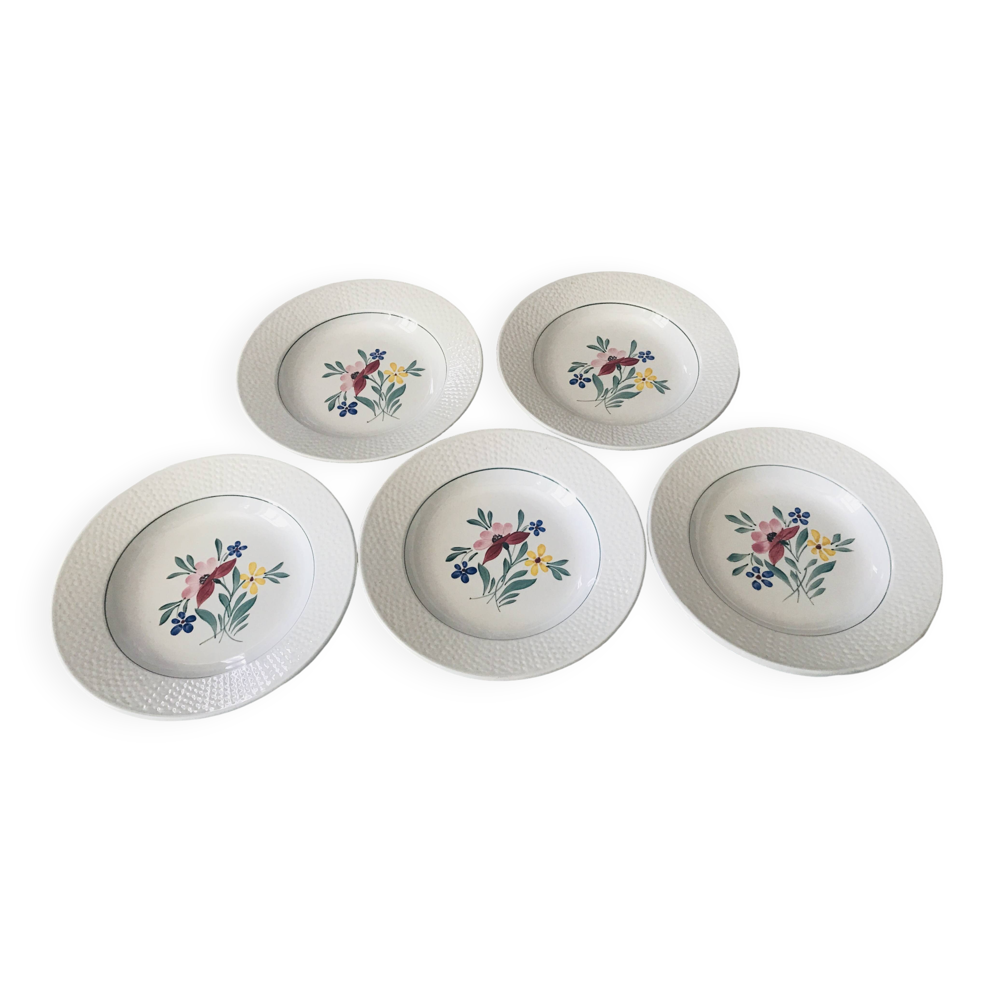 Fabiola Digoin Sarreguemines soup plates, 1950s