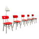 Set of 5 chairs TON Bystrice (Thonet) red and white 1960