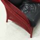 Set of 2 Sculptural Lounge Chairs in Red Lacquered Rattan 1970s