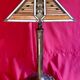 Art Deco lamp, "Tiffany" inspiration, glass and brass