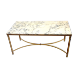 Coffee table marble and gilded metal