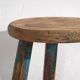 Ancien tabouret patiné bleu ciel (c.1900)