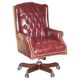 Fauteuil de bureau Chesterfield Wingback en cuir vintage