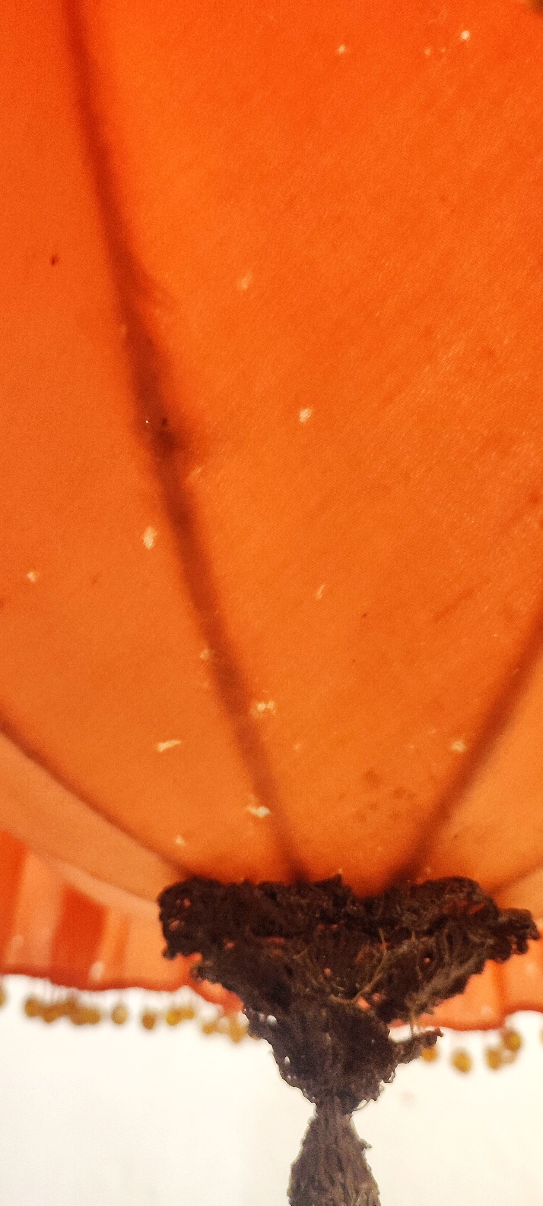 Ceiling lamp made of satin fabric and crystals, Spain, 1940