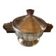 art deco steel wood sugar bowl