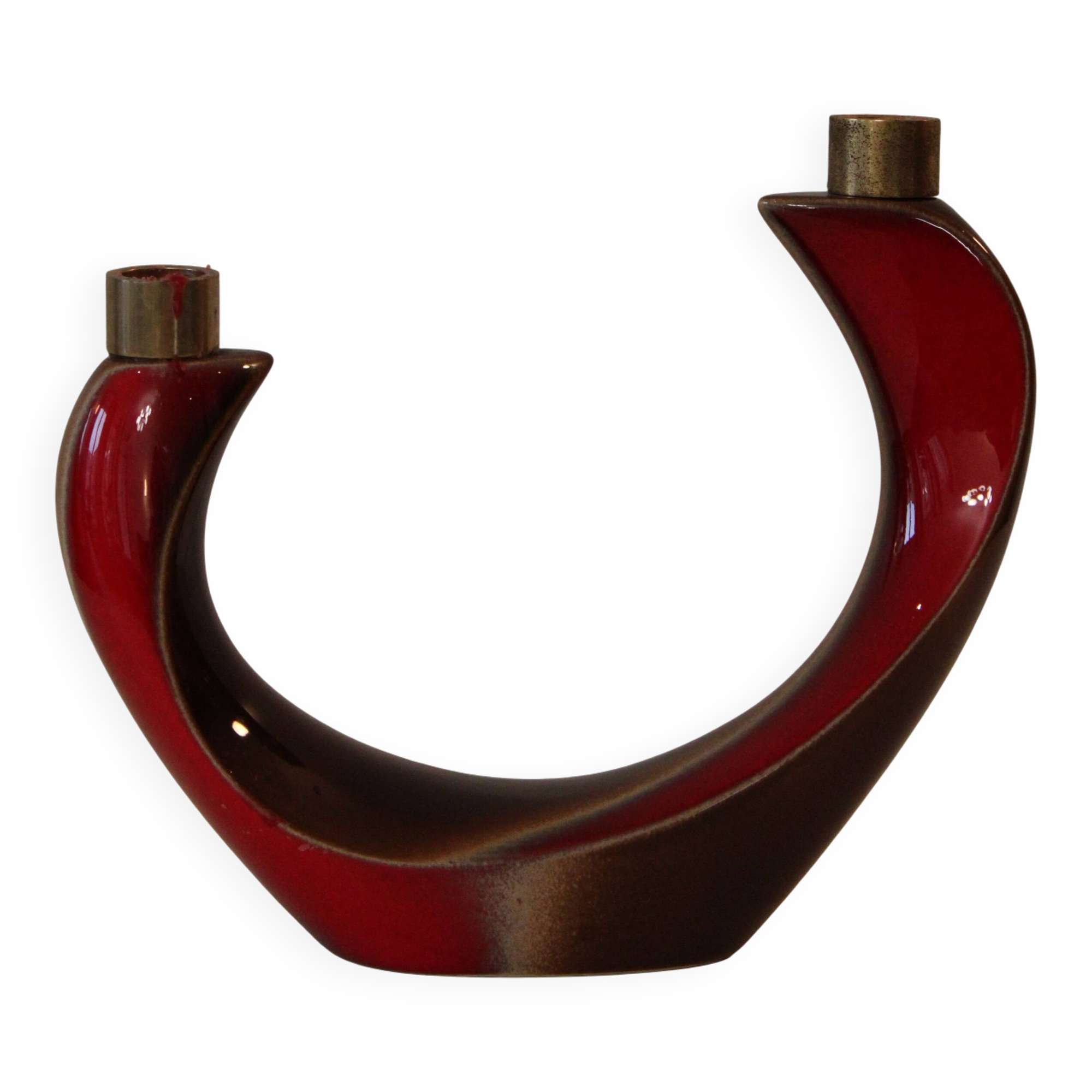 Sublime red Verceram Vintage candlestick
