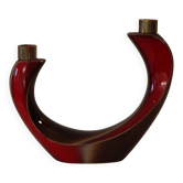 Sublime red Verceram Vintage candlestick