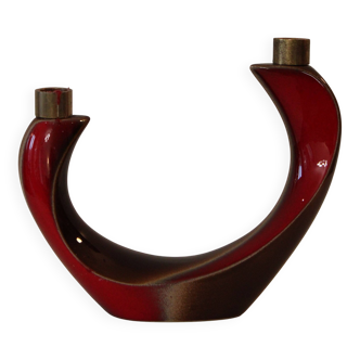 Sublime red Verceram Vintage candlestick